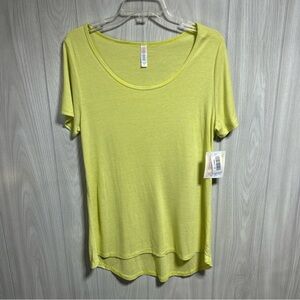 LuLaRoe NWT Striped Yellow Classic T Shirt Size Medium
